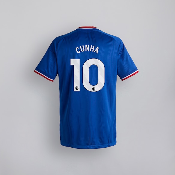 Manchester United 26/27 Away Authentic Jersey with Cunha 10 EPL Printing & Badge Bleu