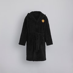 Manchester United Boys Sherpa Dressing Gown Black