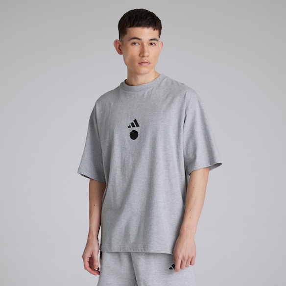 Manchester United x adidas Future Icons Short T-Shirt Grey Marl Grey
