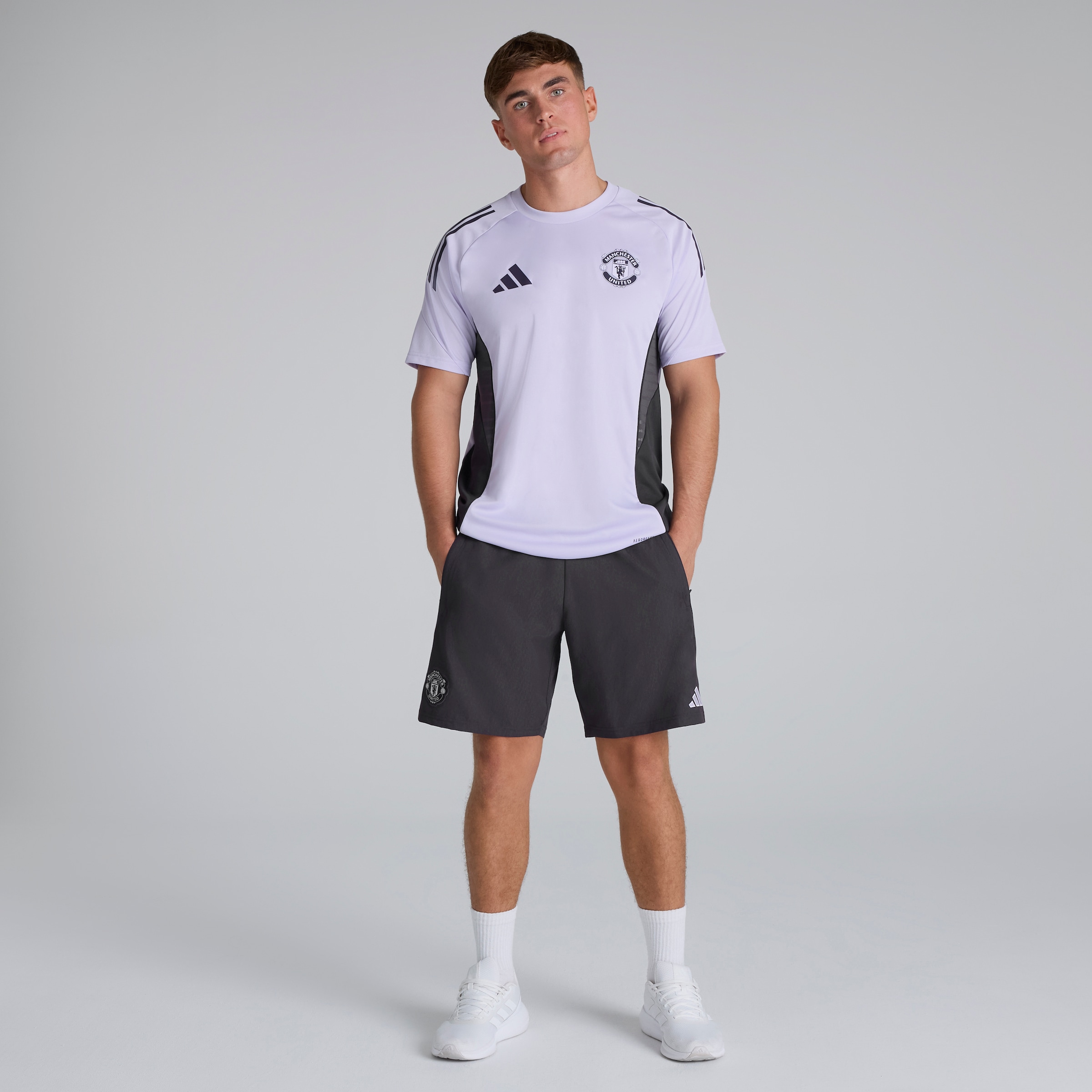 Manchester United Tiro 25 Competition Downtime Shorts Purple Detail [3-6]