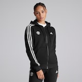 Manchester United x adidas Womens Essentials 3-Stripes Full-Zip Fleece Hoodie Black