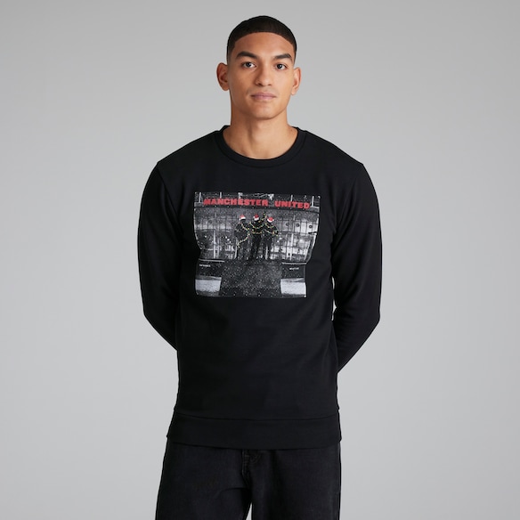 Manchester United Adults Trinity Christmas Jumper Black Black