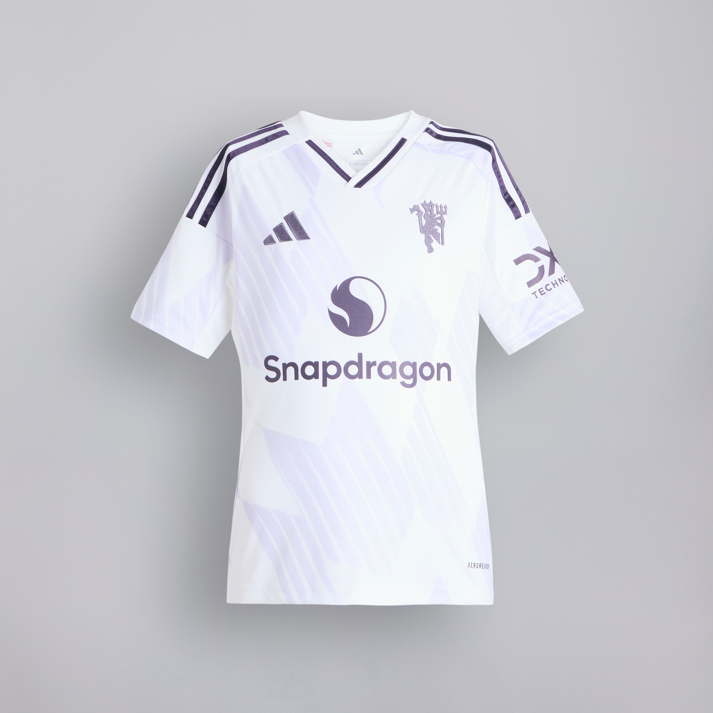 Manchester United 25/26 Away Kids Jersey with Cunha 10 Club Printing Blanco Detalle [2-2]