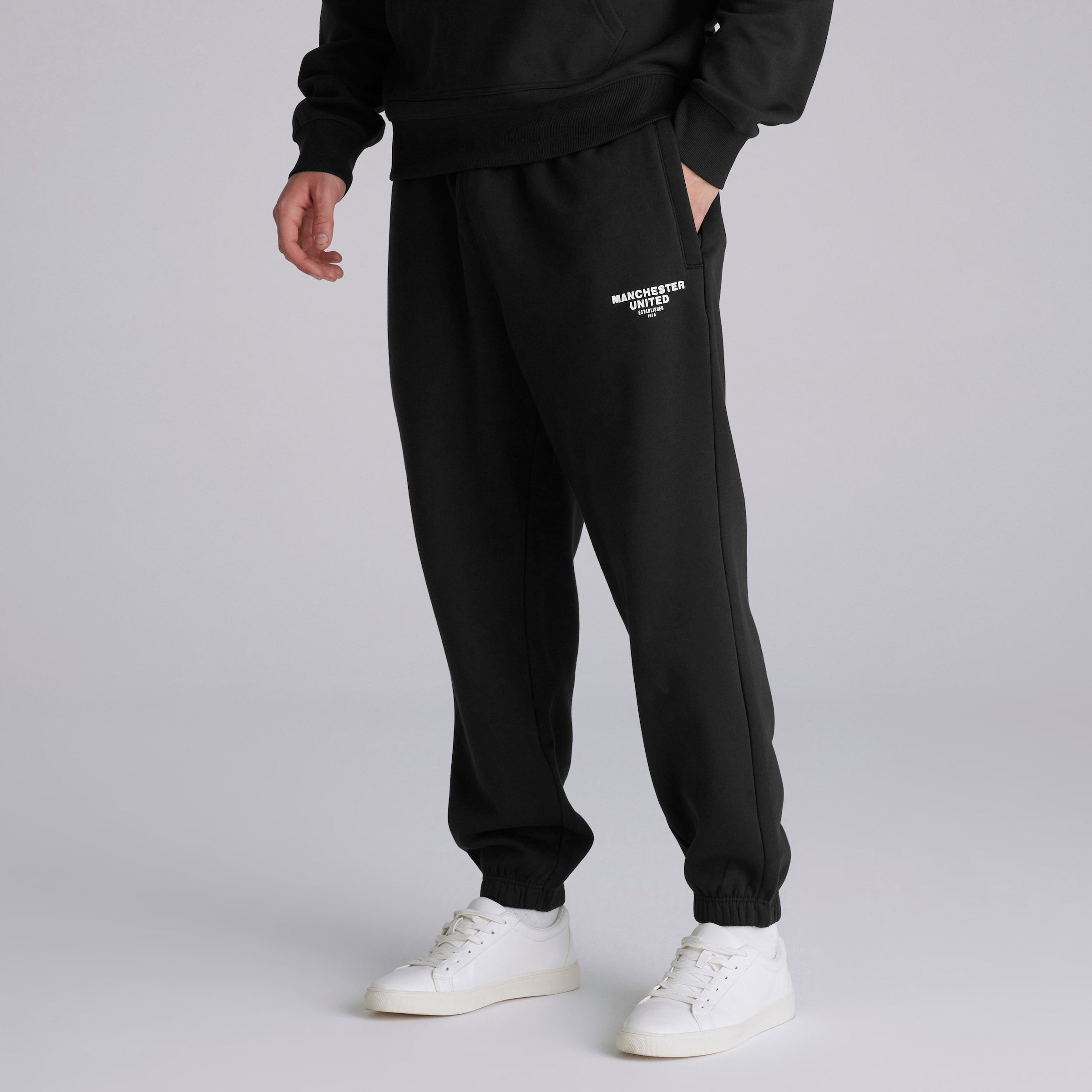 Manchester United Mens Print Joggers Black Black