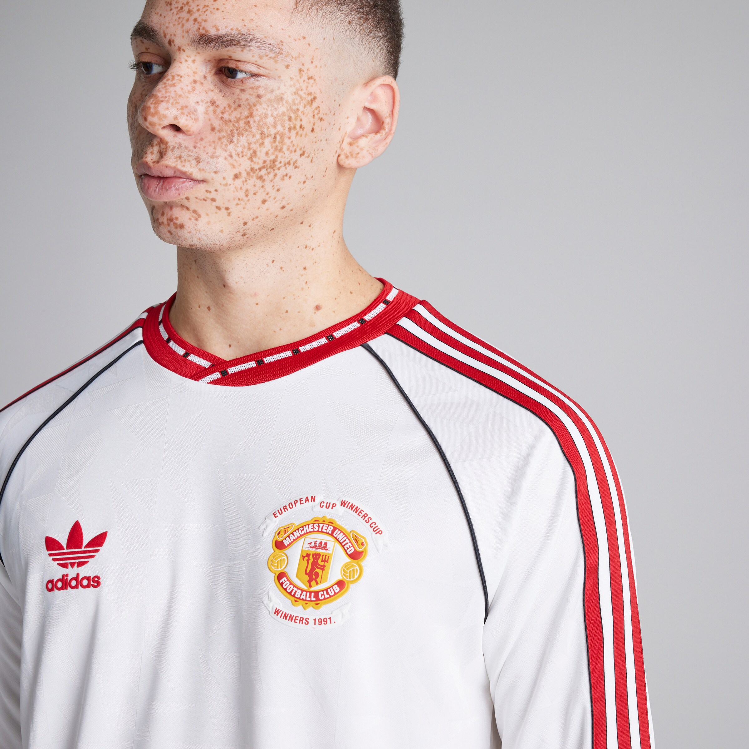 Manchester United x adidas Bring Back 1991 Away Long Sleeve Jersey White 白色 细节 [4-12]