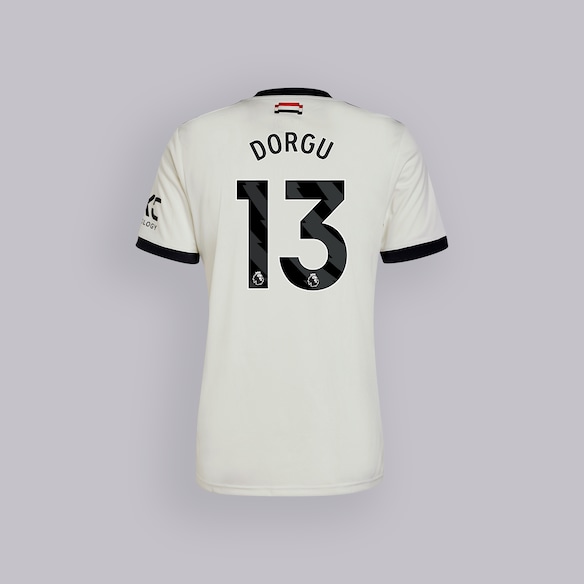 Manchester United 24/25 Third Jersey with Dorgu 13 EPL Printing & Badge White