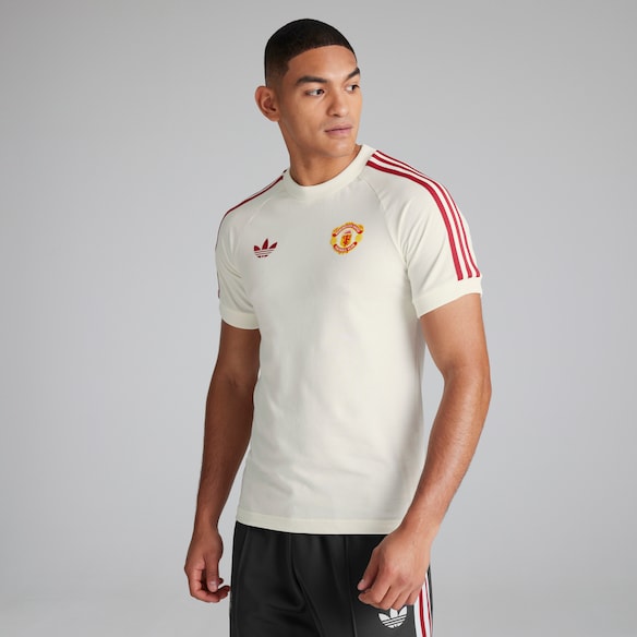 Manchester United x adidas Originals Adicolor Classics 3-Stripes T-Shirt White White