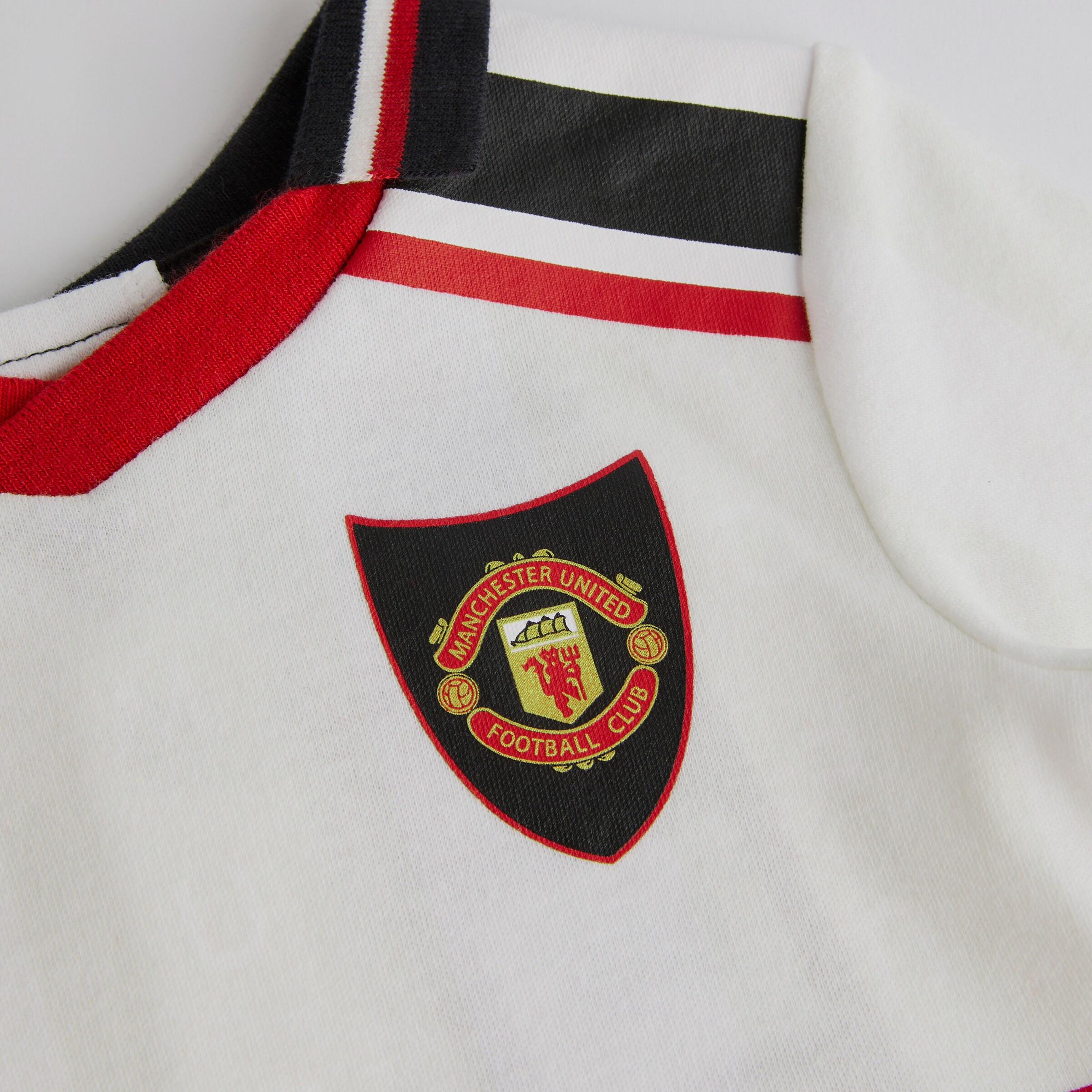 Manchester United Baby 1997/99 Retro Away Sleepsuit White White Detail [4-4]