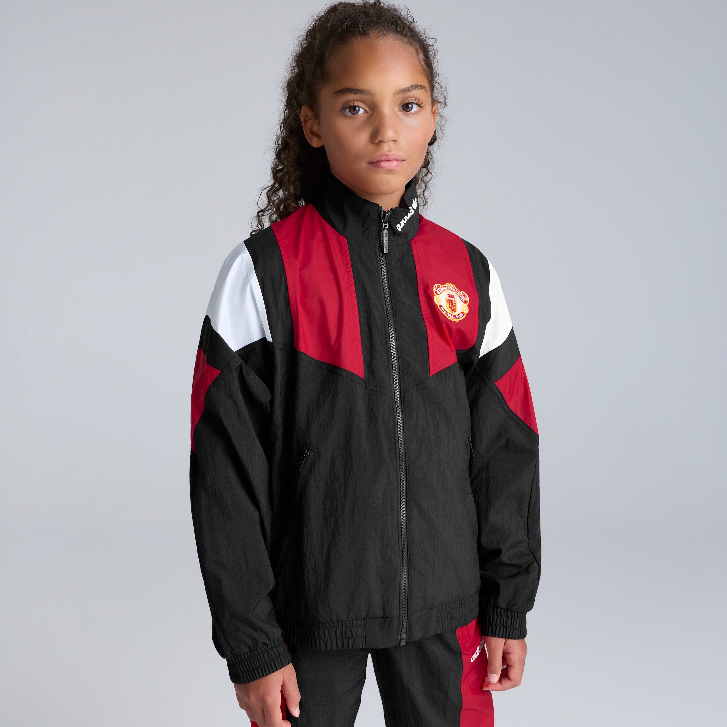 Manchester United x adidas Kids EQT Track Top Black Black Detail [4-6]