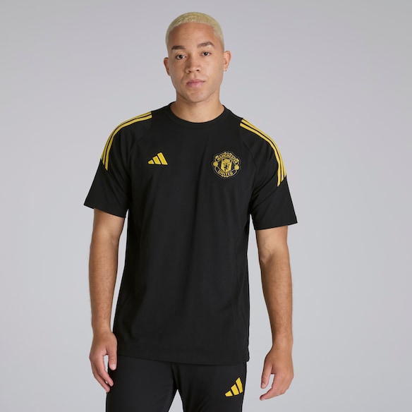 Manchester United Tiro 25 Competition Cotton T-Shirt Negro