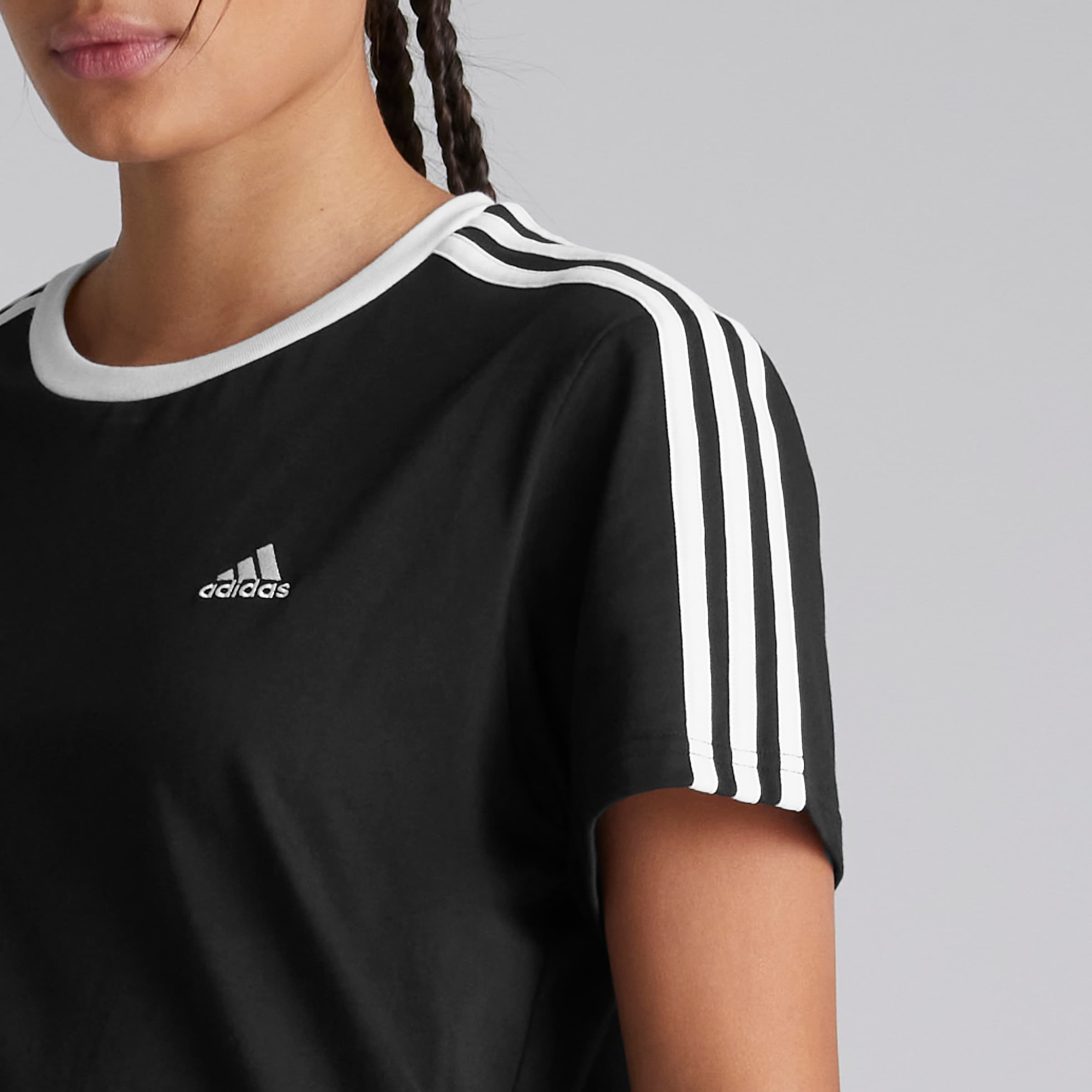 Buy Manchester United x adidas Womens Essentials 3 Stripes T Shirt Black Manchester United Store