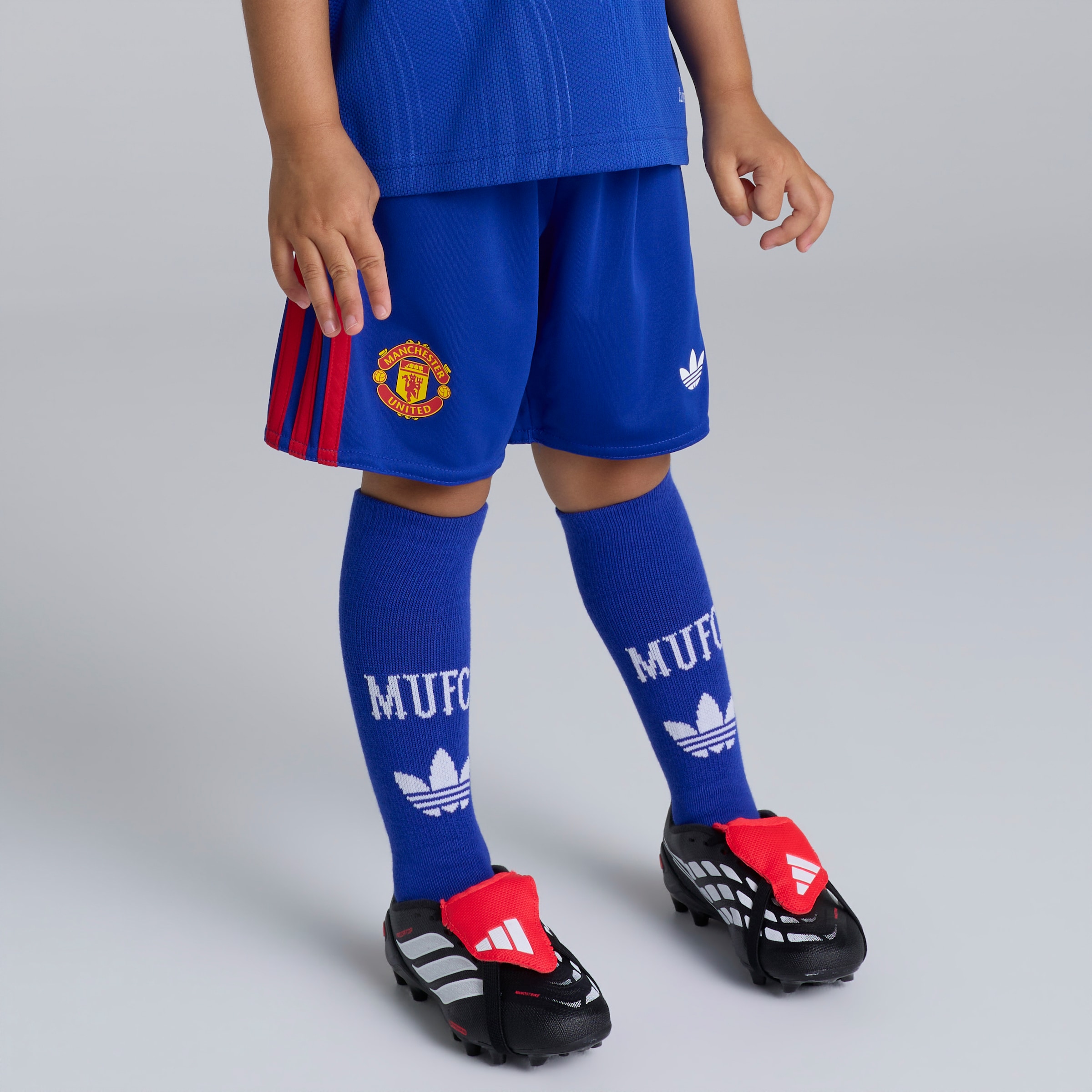 Manchester United Kids 26/27 Away Mini Kit 蓝色 细节 [5-7]