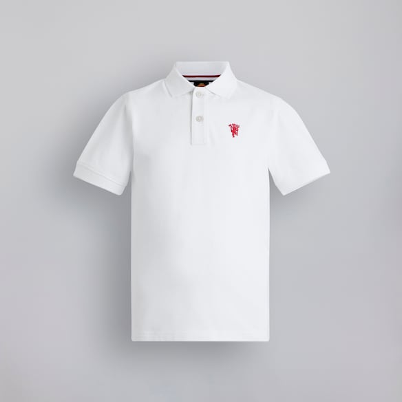 Manchester United Kids Devil Essentials Polo Shirt White White