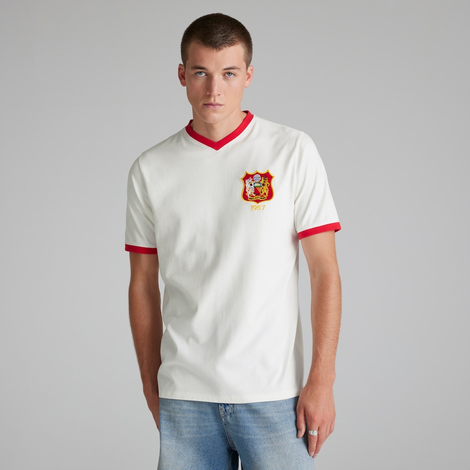 Buy Manchester United 1957 Retro FA Cup Final Shirt White | Manchester ...