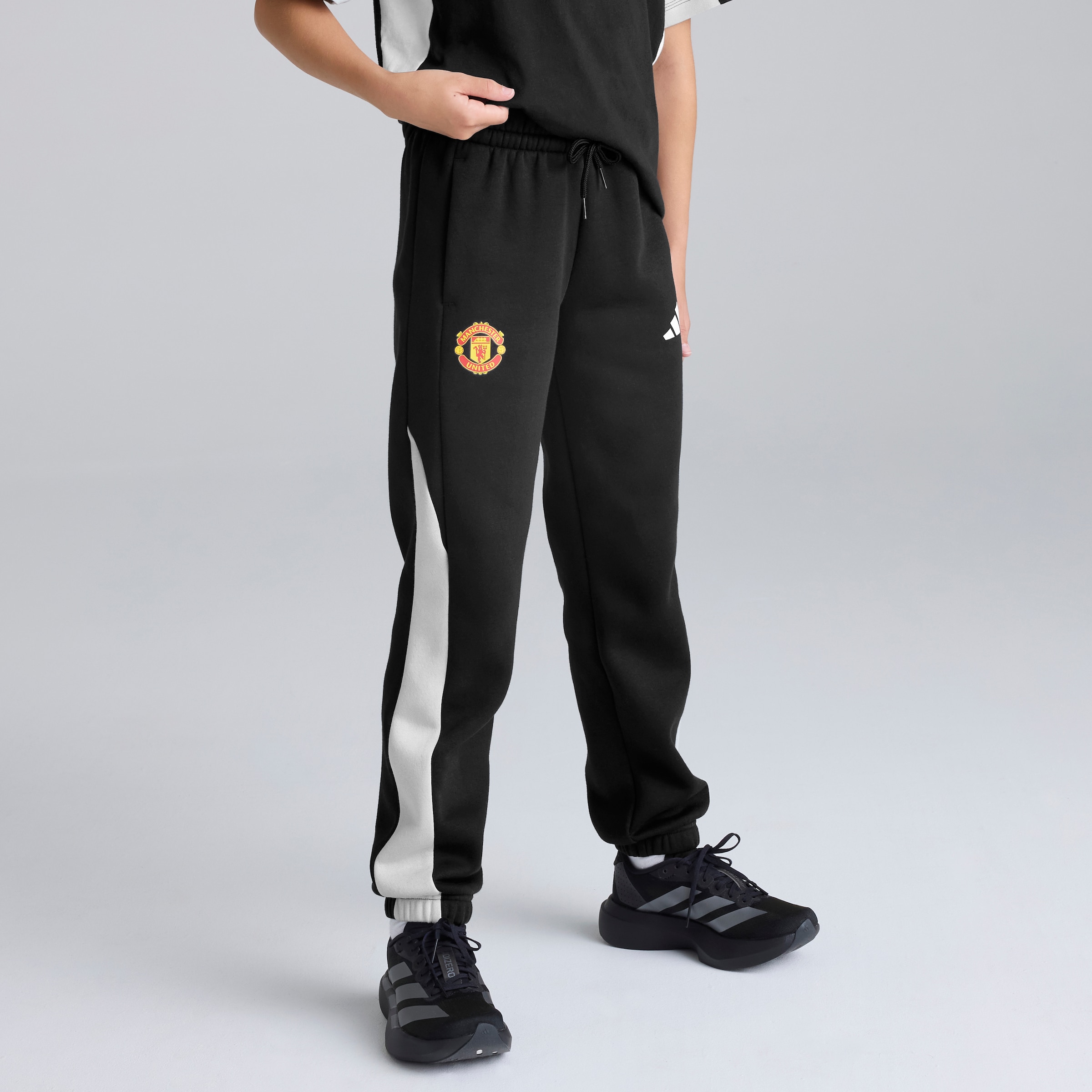 Manchester United x adidas Kids Colourblock Joggers Black Black