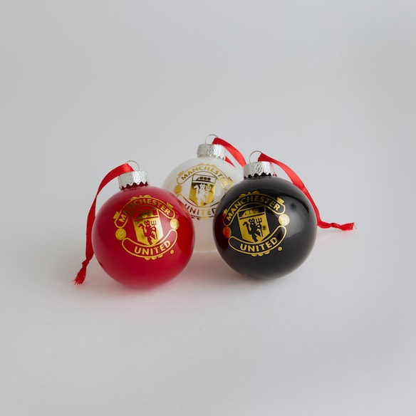 Manchester United Christmas Ornament Set 3 Pack Multi Multicolore