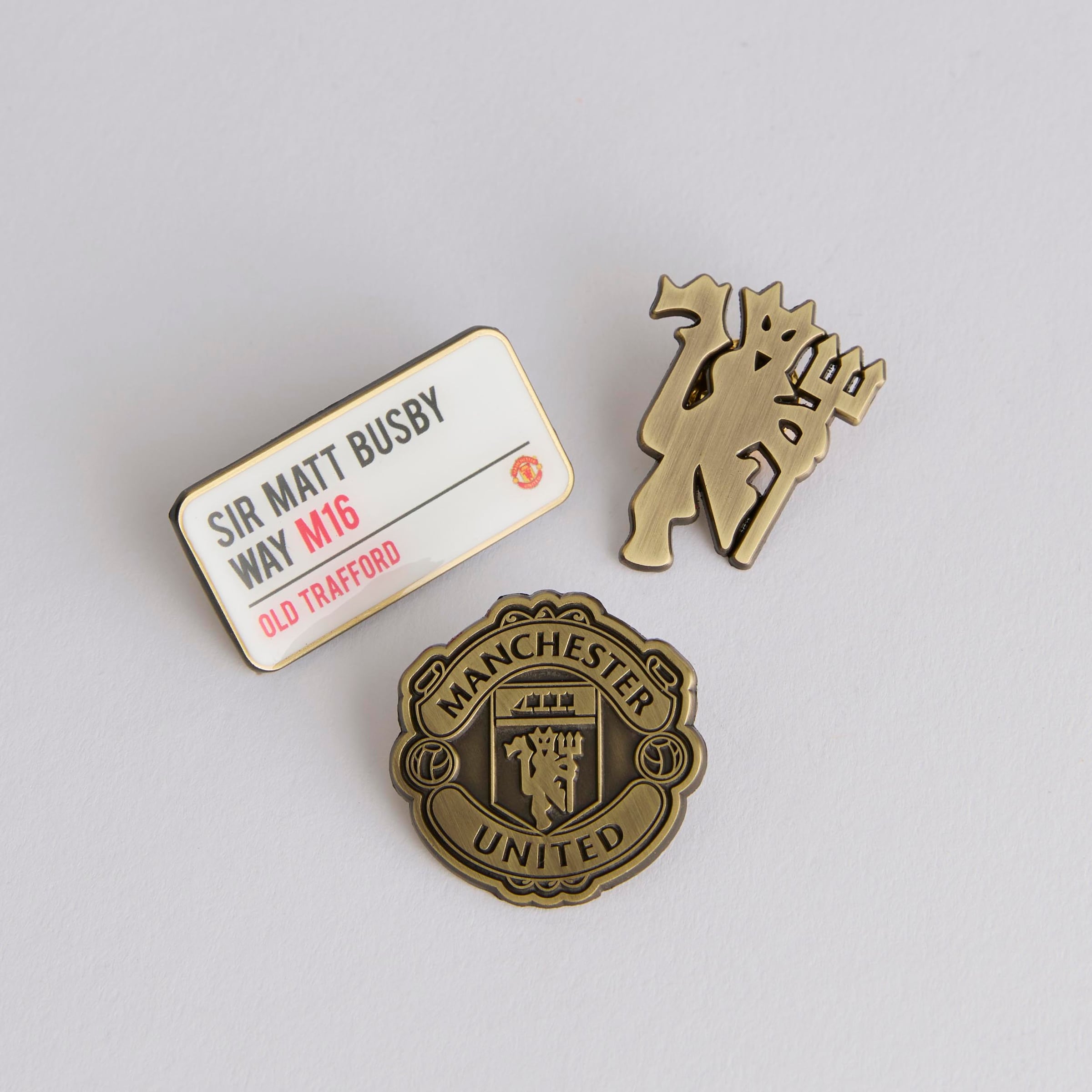 Manchester United Badge Set 3 Pack Multi Multi