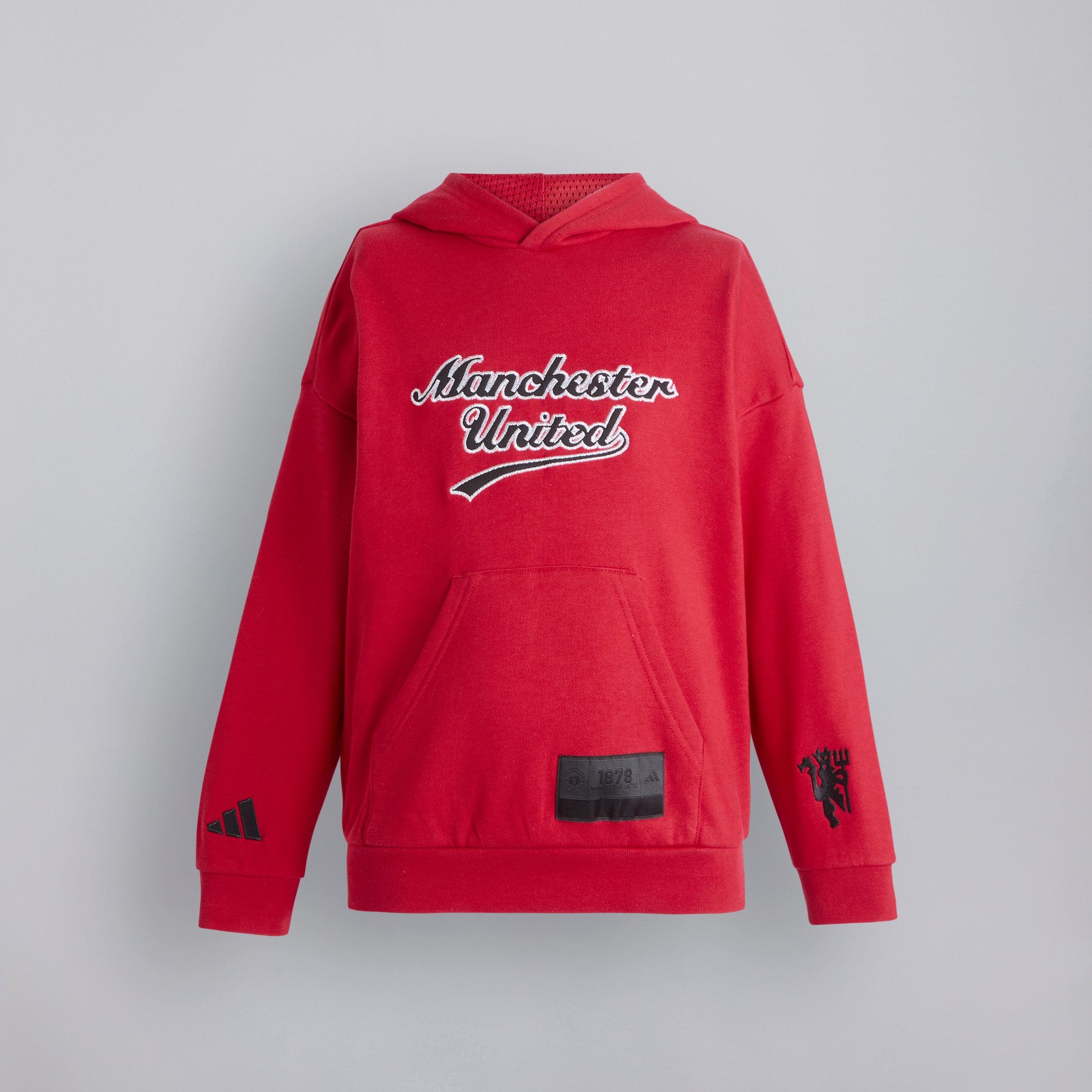 Manchester United x adidas Kids US Pack Hoodie Red Red Detail [1-2]