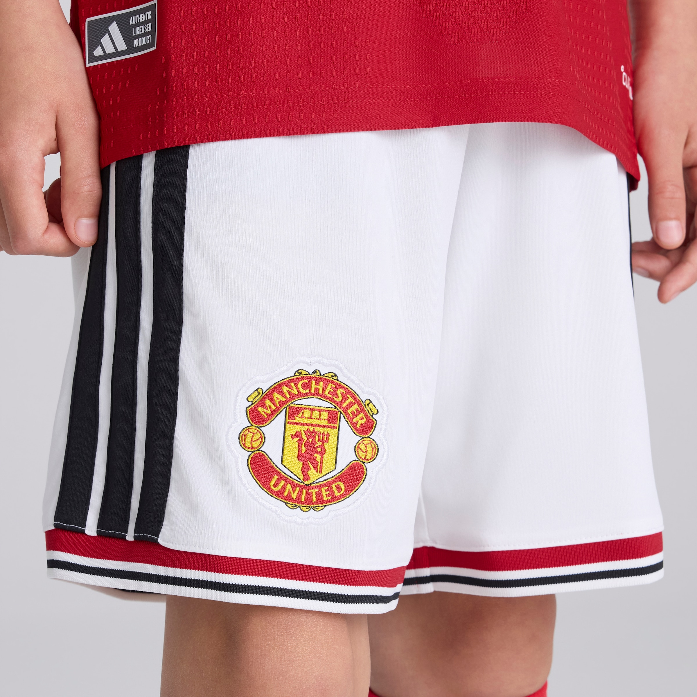 Manchester United Kids 26/27 Home Shorts White Blanc Détail [4-5]