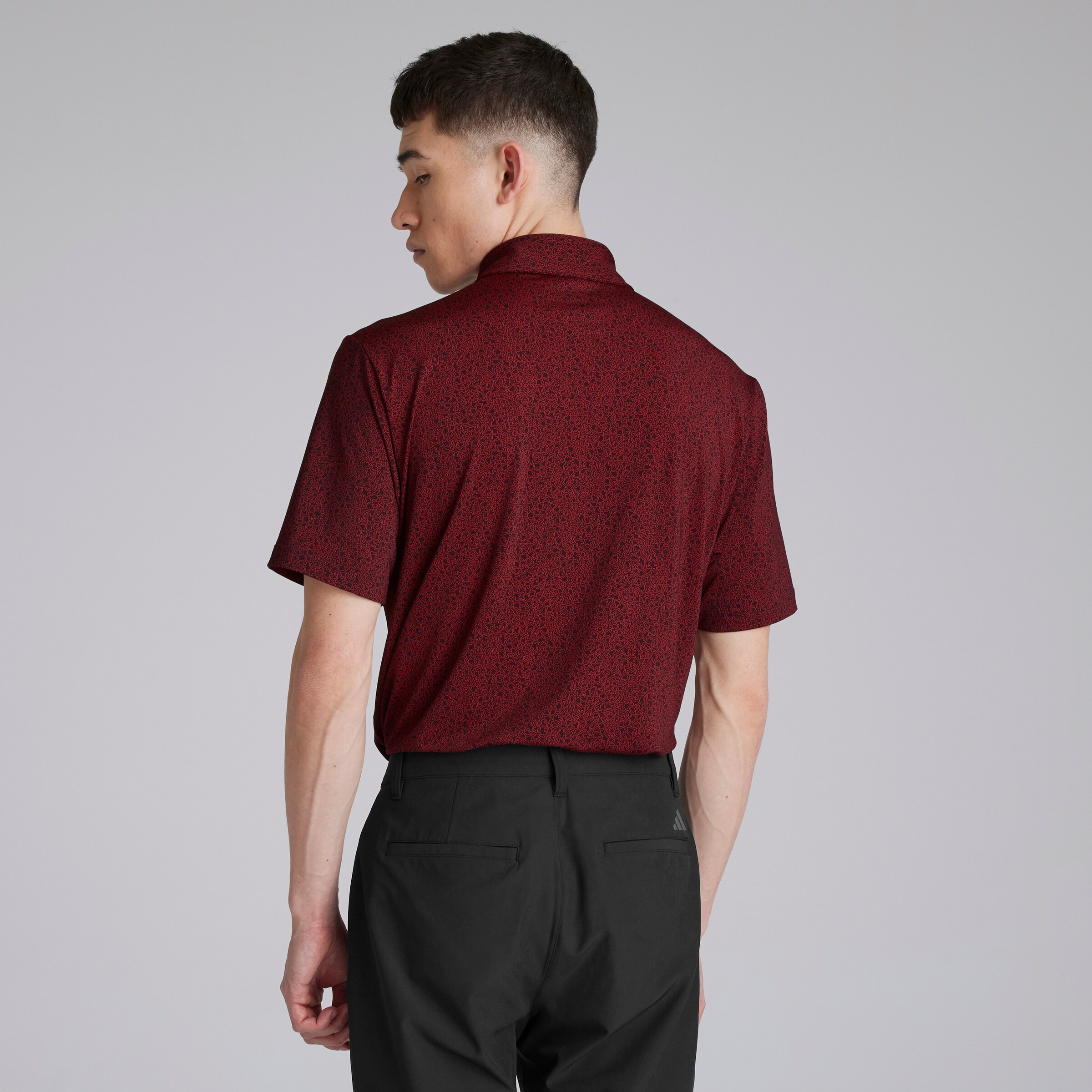 Manchester United x adidas Golf Ultimate365 Mini Bunker Polo Shirt Red Red Detail [2-5]