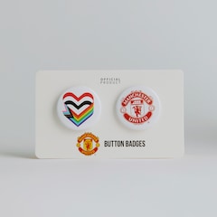 Manchester United Love United Button Badge Set White