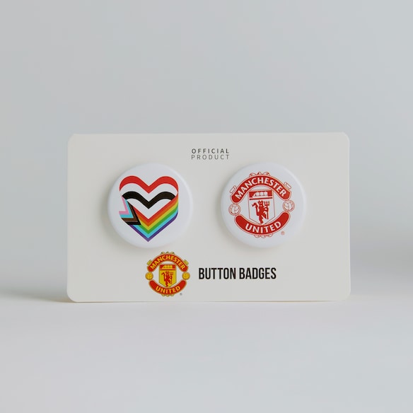 Manchester United Love United Button Badge Set White White