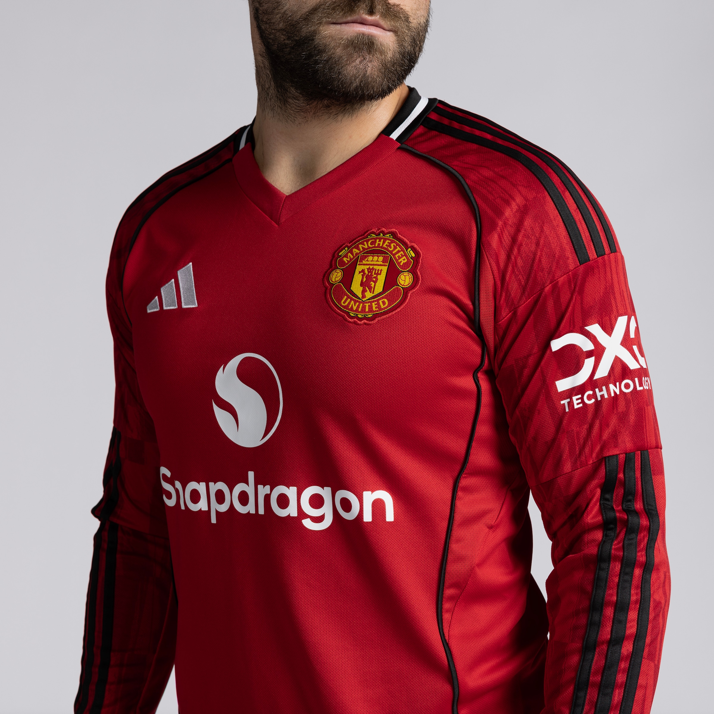 Manchester United 25/26 Home Long Sleeve Jersey 빨간색 세부 사항 [4-5]