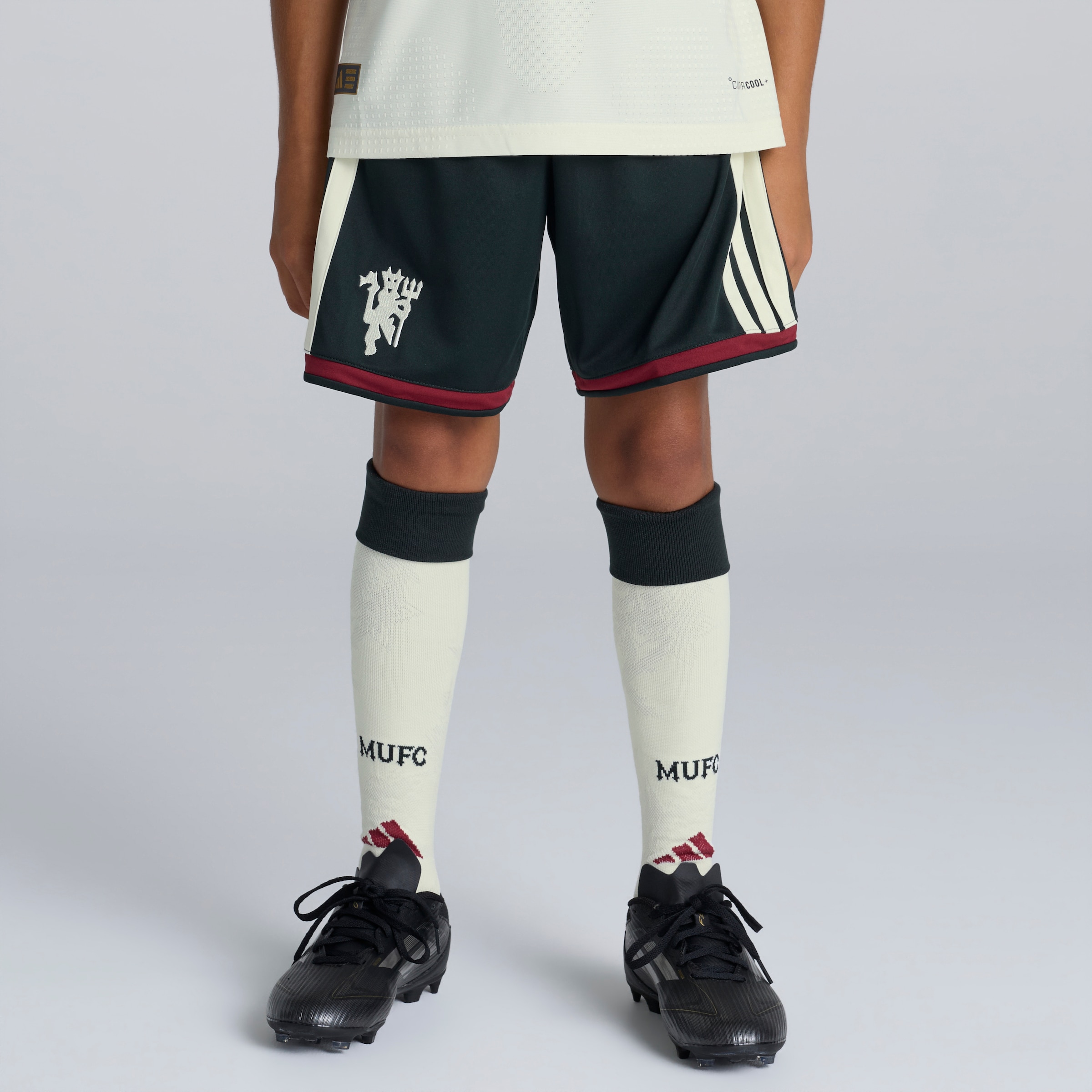 Manchester United Kids 26/27 Third Shorts Green Grün Detail [3-5]