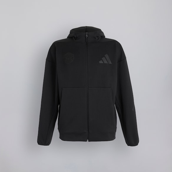 Manchester United x adidas Z.N.E. Full-Zip Hooded Track Jacket Black Black