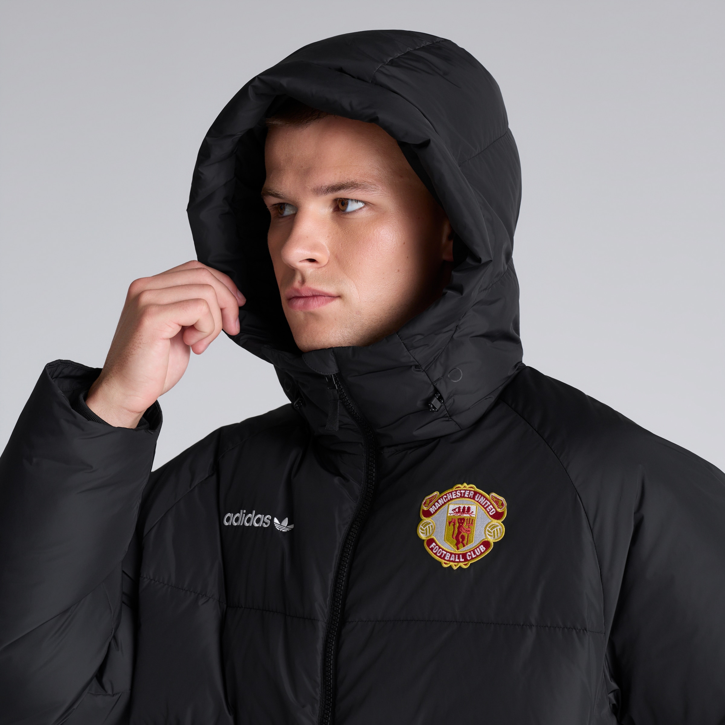 Manchester United x adidas EQT Down Jacket Black Black Detail [6-7]