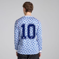 Manchester United x adidas Bringback 90/92 Away 10 Printed Long Sleeve Jersey Blue