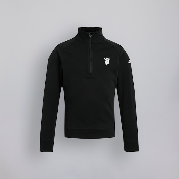 Manchester United x adidas Kids Golf 1/4 Zip Layer Top Black Schwarz