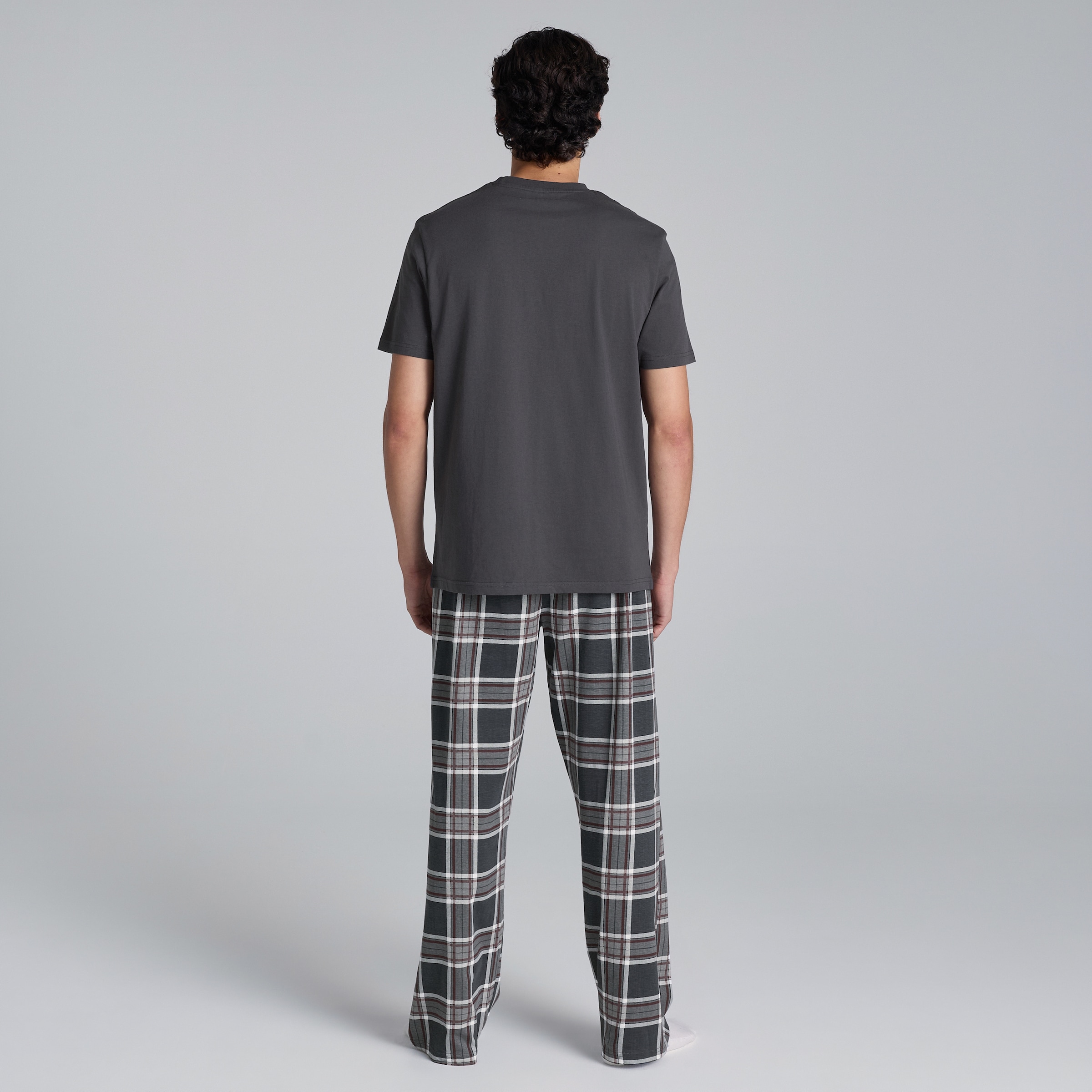 Manchester United Check Pyjama Set Charcoal Grey Detail [2-6]