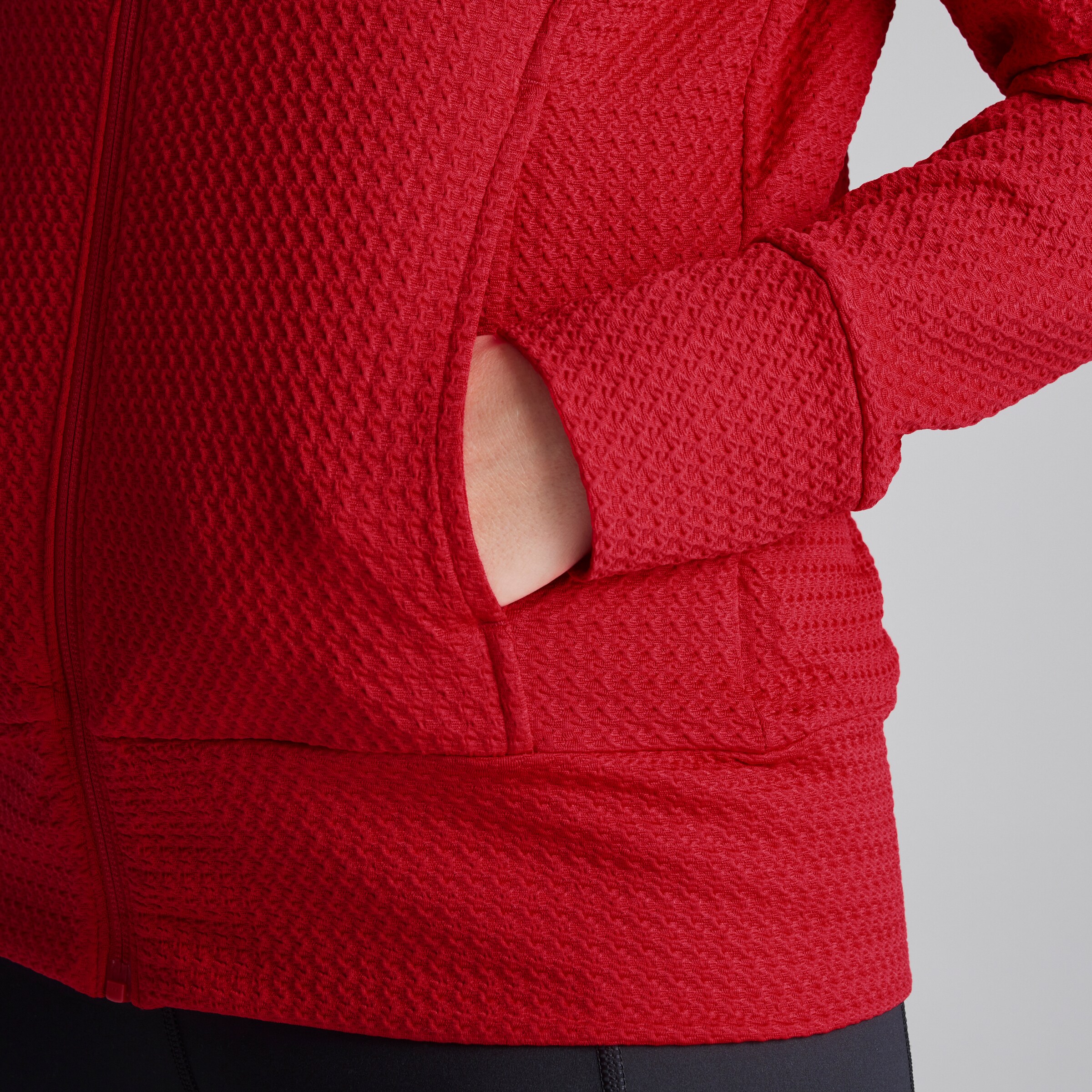 Manchester United x adidas Womens Golf Ultimate365 Textured Jacket Red Red Detail [5-5]