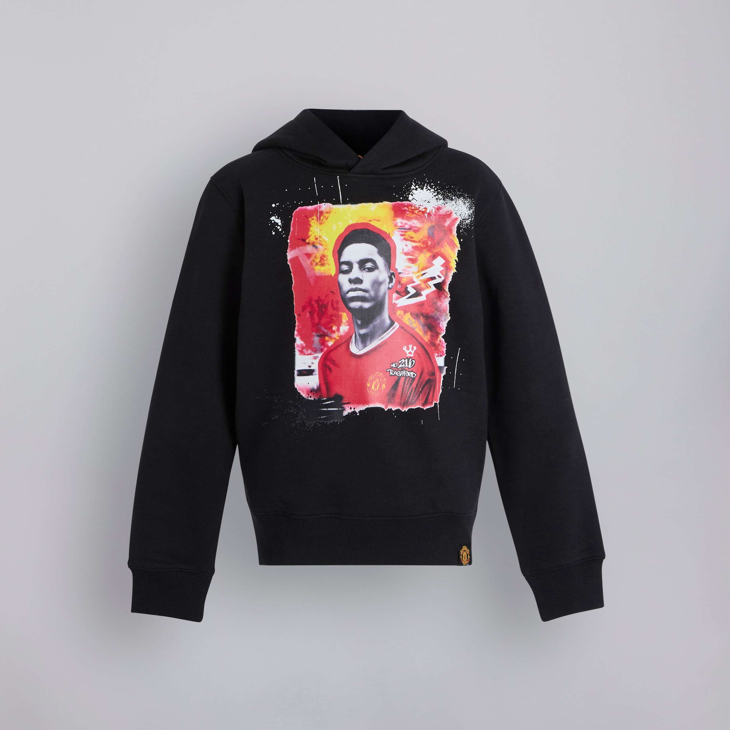 Manchester United Kids Graffiti Rashford Hoodie Black Black