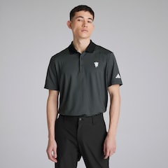 Manchester United x adidas Golf Textured Polo Shirt Black