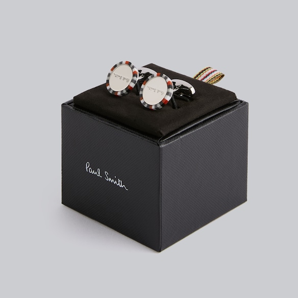 Manchester United x Paul Smith Stripe Edge Cufflinks Multi Multicolore