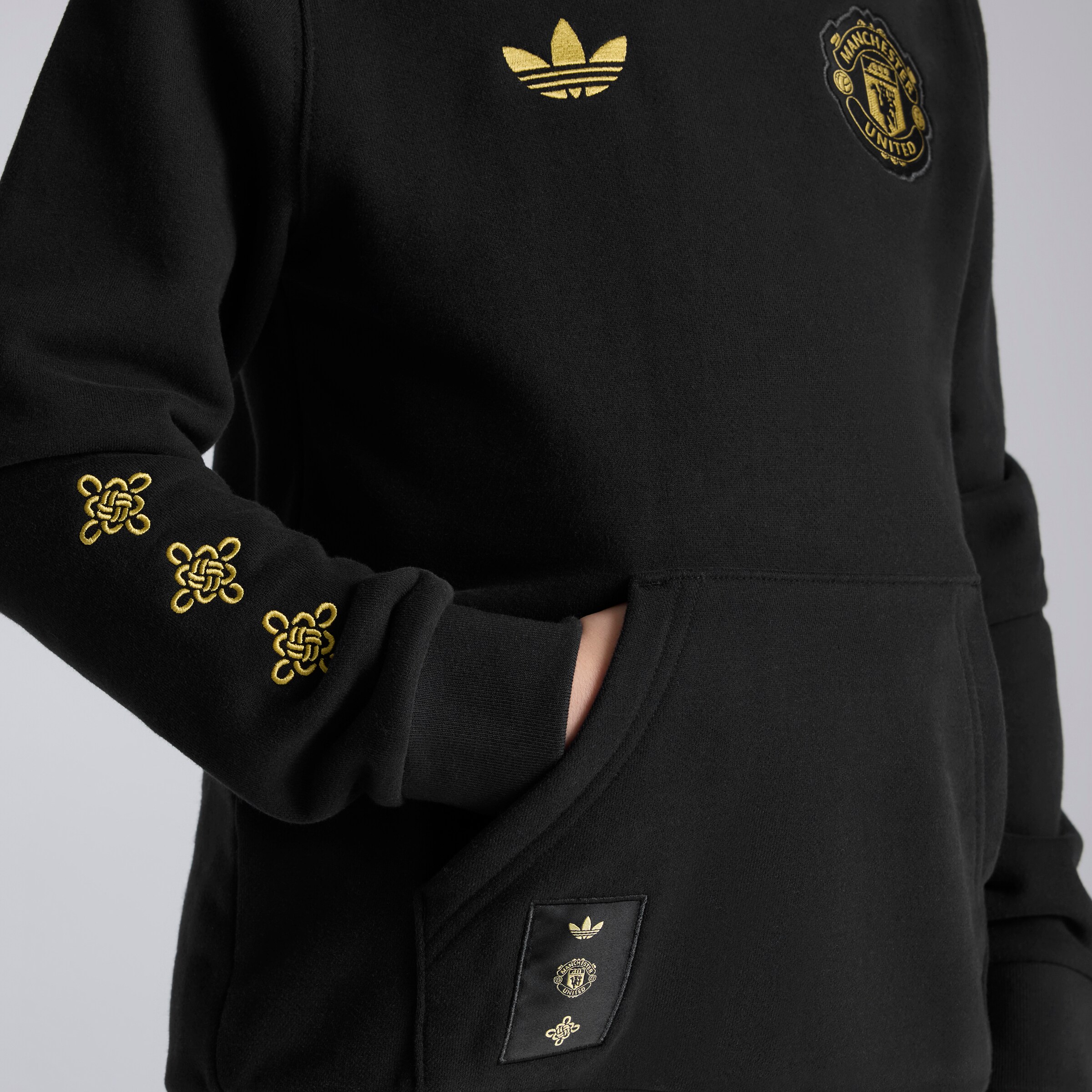 Manchester United Cultural Story Hoodie Kids 검정색 세부 사항 [5-6]