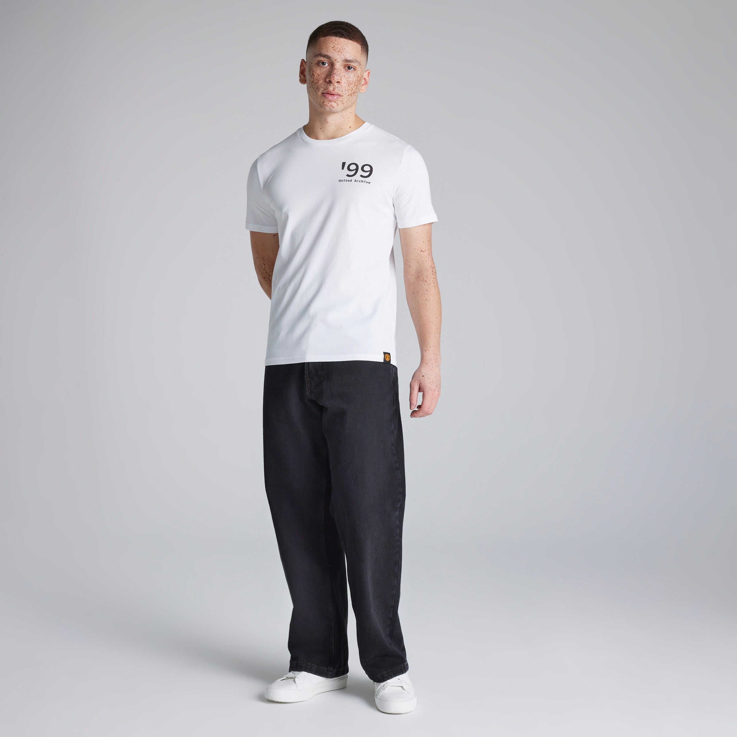 Manchester United 99 Goal Tactics T-Shirt White Blanc Détail [3-5]