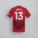 Manchester United 24/25 Home Jersey with Dorgu 13 EPL Printing & Badge