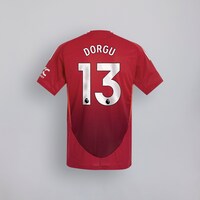 Manchester United 24/25 Home Jersey with Dorgu 13 EPL Printing & Badge