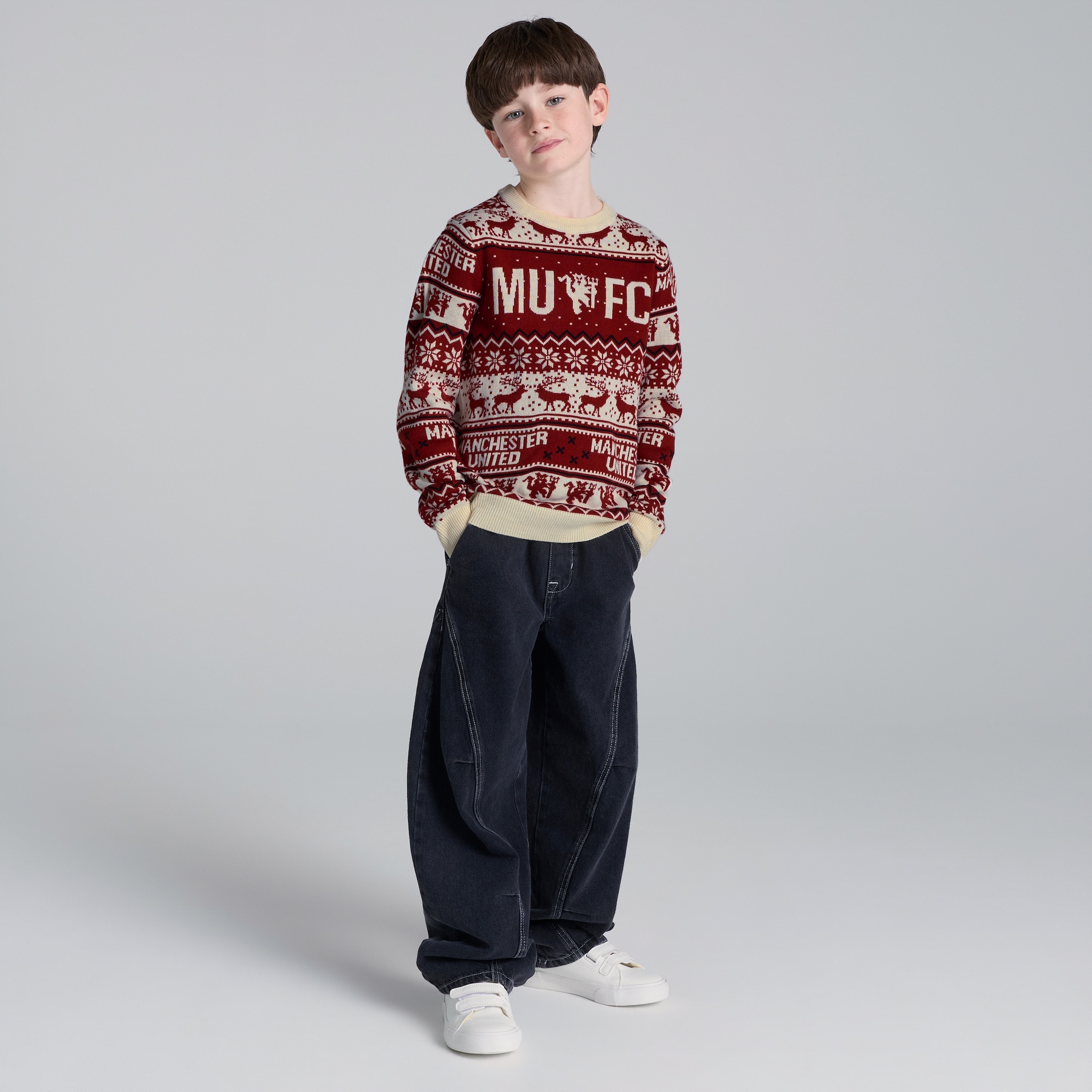 Manchester United Kids Christmas Fairisle Jumper Multi Multi Detail [3-4]