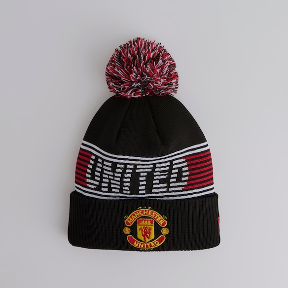 Manchester United x New Era Sport Knit Bobble Beanie Black Black