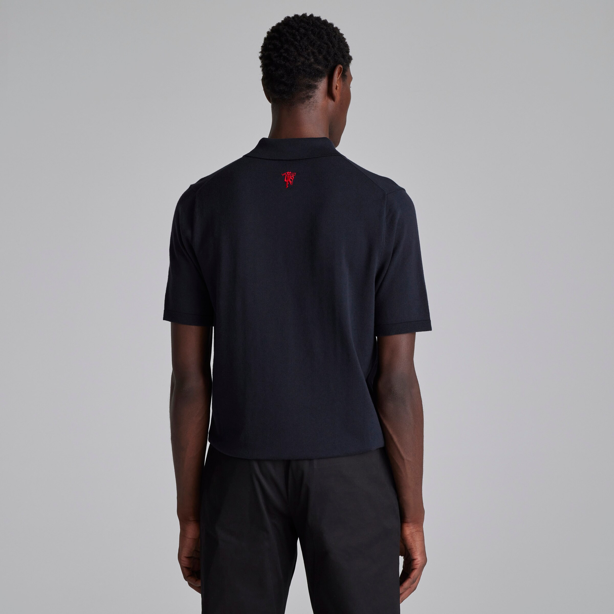 Manchester United x Paul Smith Mens Knitted Polo Navy Navy blue Detail [2-7]