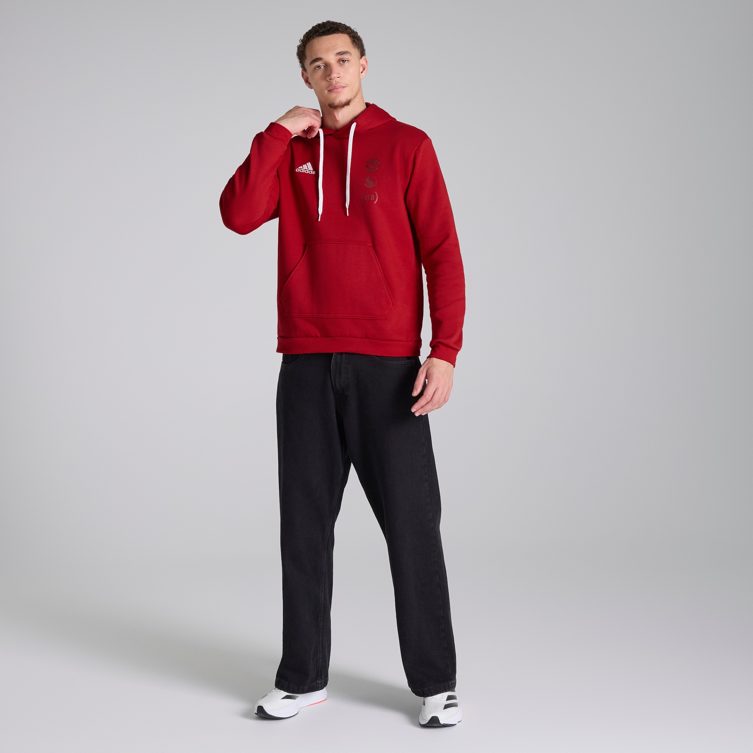 Manchester United x adidas RED4LIFE Hoodie Red Red Detail [3-8]