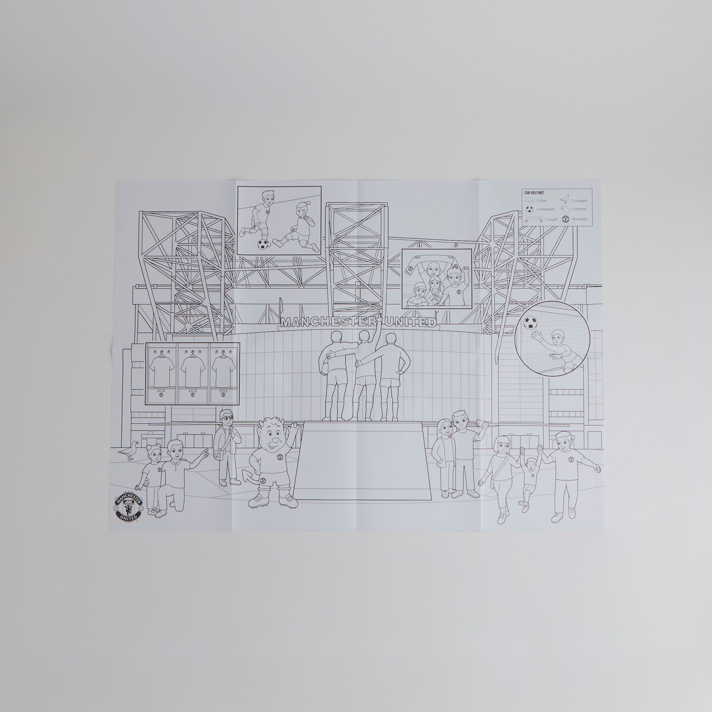 Manchester United Fred the Red Old Trafford Colouring Poster White Blanc Détail [3-4]