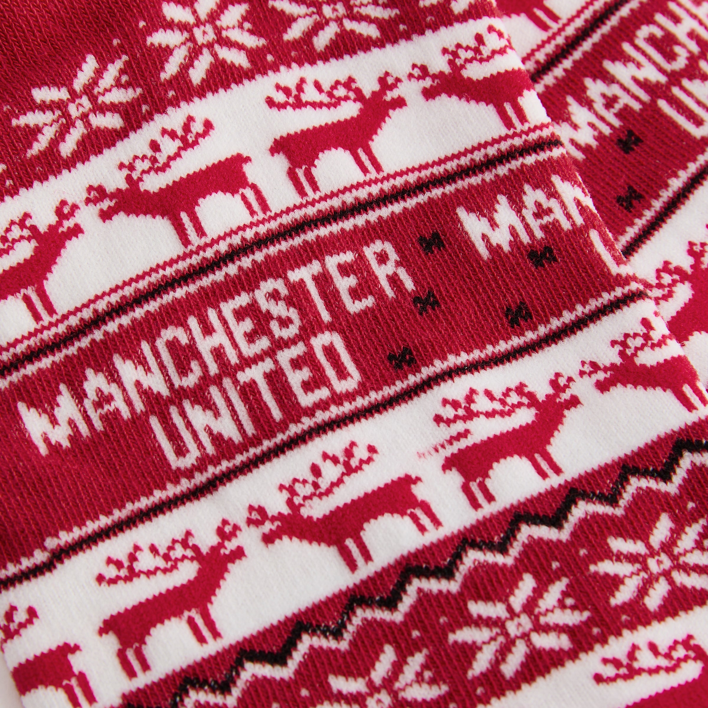 Manchester United Kids Fairisle Christmas Socks Red Multi Detail [4-4]