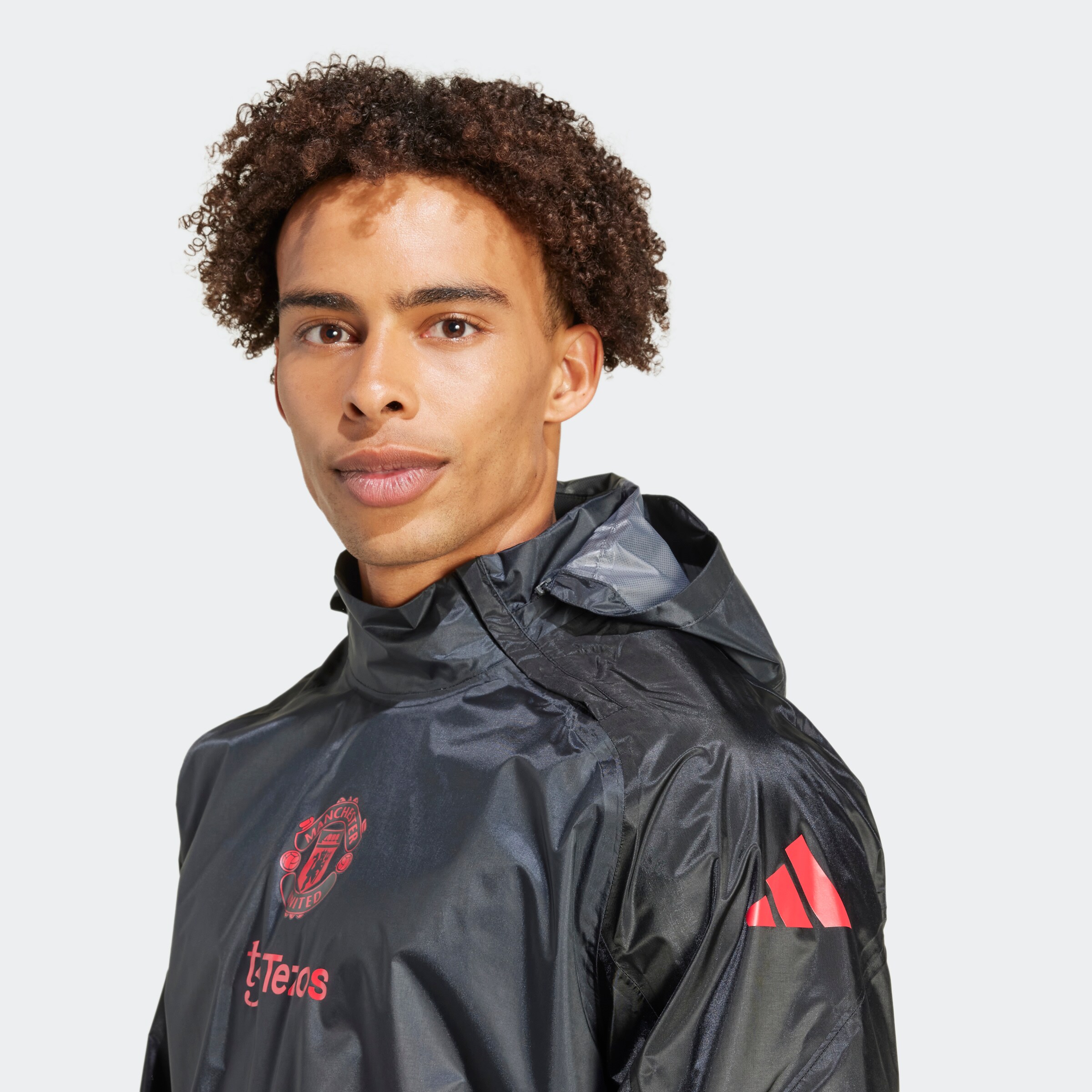 Manchester United European Training Tiro 24 Pro Rain Jacket Dark Grey Gris Détail [4-5]