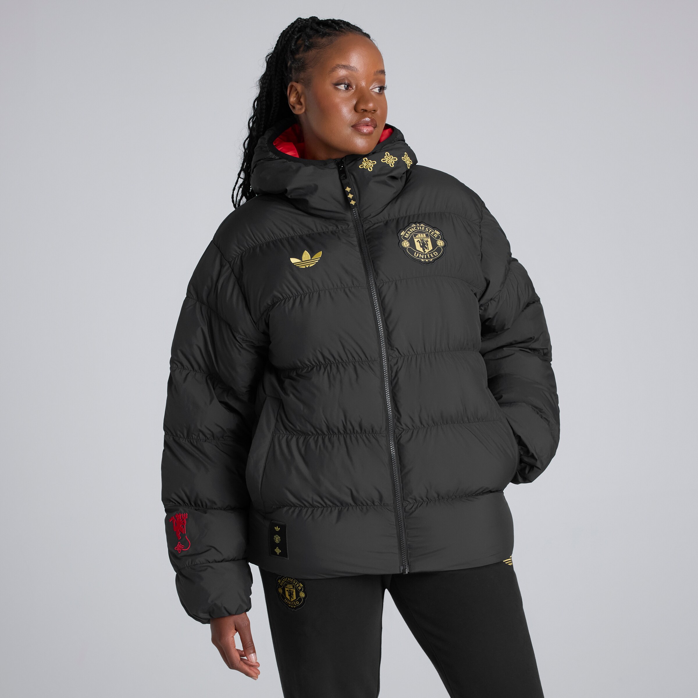 Manchester United Cultural Story Padded Jacket 黑色 细节 [2-7]