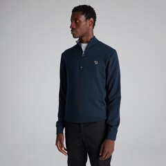 Manchester United x Paul Smith Mens Knitted 1/4 Zip Jumper Navy
